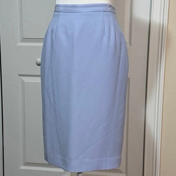 VTG Kasper ASL shirt suit, size 4. Beautiful pastel blue, tailored, embroidered - Picture 4 of 8